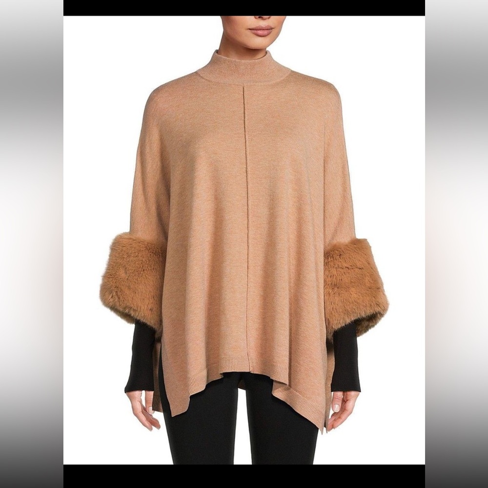 Saks Fifth Ave Faux Fur Trim Sweater